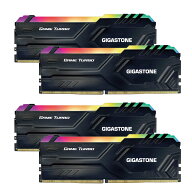 GIGASTONE発光型デスクトップPC用メモリ RGB Game Turbo 黒Black DDR4 16GBx4枚 (64GB) DDR4-3200MHz PC4…
