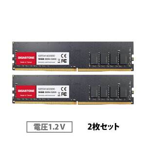 �y������ DDR4�zGIGASTONE 16GBx2�� (32GB Kit) DDR4 3200MHz (2933MHz or 2666MHz) PC4-25600 (PC4-23400/21300) CL22 1.2V UDIMM 288 �s�� �A���o�b�t�@�[ �� ECC PC �f�X�N�g�b�v��p ���������W���[�� �A�b�v�O���[�h