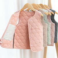 全6サイズ5色・送料無料! ベスト キッズ アウター ジャケット 中綿 女の子 男の子 子供服 上着 インナーダウン 秋 冬 中綿ベスト ジレ 暖かい 保温性 防寒対策 大きいサイズ 女児 子供用 子ども服 保温 防寒 軽量 クルーネック