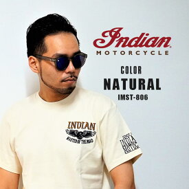 INDIAN インディアン 天竺 半袖Tシャツ ロードウイング NATURAL ナチュラル（アイボリー）　IMST-806 セール！