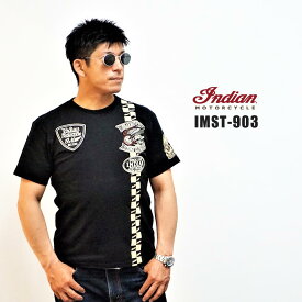 INDIAN インディアン 天竺 半袖Tシャツ ホイールウイング BLACK 黒 IMST-903 NEW