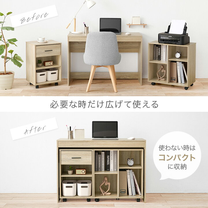 楽天市場】デスク3点セット RT-1477 パソコンデスク デスク ラック 