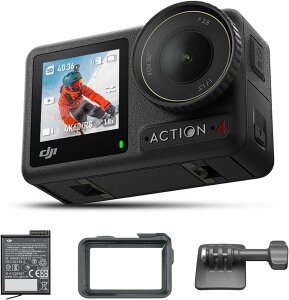 DJI �A�N�V�����J���� Osmo Action 4 �X�^���_�[�h�R���{ 4K/120fps�Ή� �h���A�N�V�����J���� 1/1.3�C���`�Z���T�[���� �����̒�Ɠx���\ 10-bit & D-Log M �J���[�p�t�H�[�}���X �����ԋ쓮��1770 mAh�o�b