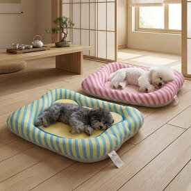 ペットベッド 夏用 犬 猫 洗える メッシュ 通気性 涼しい クッション マット キャンディ ストライプ オールシーズン 滑り止め 小型犬 中型犬 ふわふわ 雲ごこち ペット用品
