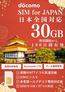 vyChsim hR 180 30GB simJ[h docomo 4G/LTE { f[^ʐMp e simt[[Ή 3in1(W/}CN/im }`Ή) st }jAt ST|[g T|[gL