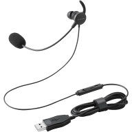 エレコム 有線ヘッドセット USB マイク付き インナーイヤー カナル型 片耳 ブラック HS-EP21MUBK