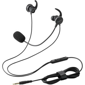 �G���R�� �L���w�b�h�Z�b�g 3.5mm 4�Ƀ~�j�v���O �}�C�N�t�� �C���i�[�C���[ �J�i���^ ���� �ϊ��P�[�u���t (4�� - 3��) �u���b�N HS-EP21STBK