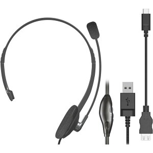 �G���R�� �w�b�h�Z�b�g �L�� USB�ڑ� �I�[�o�[�w�b�h�^ �}�C�N�A�[���t�� USB Type-C�ϊ��P�[�u���t�� �����p �u���b�N HS-HP21UCBK