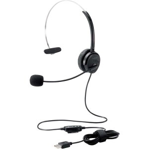 �G���R��(ELECOM) �w�b�h�Z�b�g USB �I�[�o�[�w�b�h �L�� �Ў� 30mm�h���C�o �u���b�N HS-HP29UBK