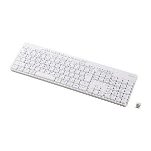 �G���R�� ���� 2.4GHz �É� �t�� �L�[�{�[�h ���C�����X �����u������ �z���C�g ELECOM TK-QT11FDMWH