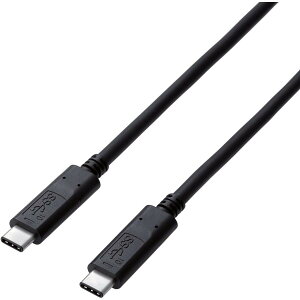 �G���R�� USB-C�P�[�u�� C-C 1m USB3.1Gen2 �F�ؕi USB Power Delivery�Ή� 3A�o�� �u���b�N USB3-CCP10NBK