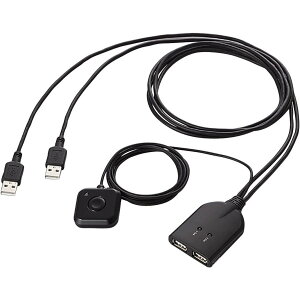 �G���R�� ELECOM KVM�X�C�b�` �L�[�{�[�h�E�}�E�X�p �茳�X�C�b�`�t �u���b�N KM-A22BBK