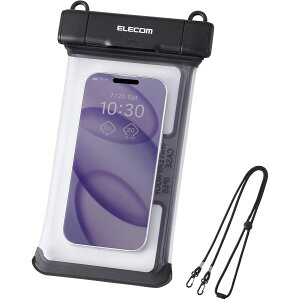 �h���P�[�X �����C �ē~���W���[ IP68 ���̍\���ŉ����₷�� �����^�b�`�J�N���b�v iPhone 6.9�C���`�ȉ��̃X�}�z�Ή� �G���R�� �u���b�N P-WPSR26BK