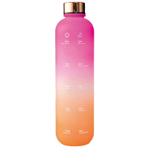 【ポイント5倍&最短納品】タイムマーカーボトル 水筒 1リットル タイムマーカー ボトル メモリ付 おしゃれ 大容量 軽量 耐冷耐熱 1000ml BPAフリー ボトル スポーツ かわいい フィットネス オ