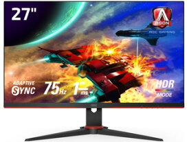 AOC IPSパネル採用 フルHD対応27型ワイドゲーミング液晶ディスプレイ 75Hz 27G2E5/11 単品購入のみ可（同一商品であれば複数購入可） クレジットカード決済 代金引換決済のみ