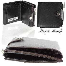 Legato Largo レガートラルゴ 財布 二つ折り財布 ブラック 小銭 カード 紙幣 LJ-P3001 BKB