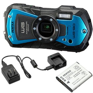 PENTAX �y���^�b�N�X WG-90�i�u���[�j�{�o�b�e���[�{�[�d��L�b�g�Z�b�g�ywg90set�z