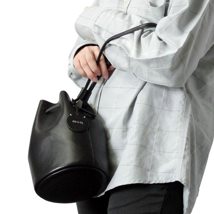 楽天市場】AN・G・EL アンジエル COW HAND POUCH 本革 巾着バッグ 