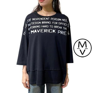 MAISON MAVERICK PRESENTS THREE QUARTER SLEEVE T-SHIRT LOGO�@�y�u���b�N�z�y�t���[�z 43MM5068 ���]���}���F���b�N �v���[���c �r�b�O�V���G�b�g