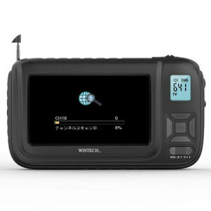 WINTECH �A�ؕ��Y TVR-L38RC(�u���b�N) �|�[�^�u�������Z�O�e���r �^��@�\����4.3�C���`�t��AM/FM����(��񂵏[�d�Ή�)