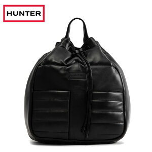HUNTER �n���^�[ ���U�[ �h���[�X�g�����O �o�b�N�p�b�N �y�u���b�N�z�y11.6L�z UBB5500LHR �{�v �ϐ����U�[ LEATHER DRAW STRING BACKPACK �y���K�̔��X�z