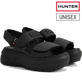 HUNTER ハンター 【ユニセックス】シティ リベル レザー ヒール ストラップ サンダル 【ブラック】 UFD3110LEA 牛革 耐水レザー CITY REBEL LEATHER HEEL STRAP