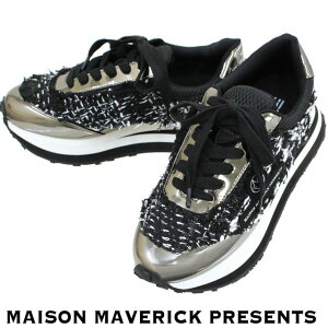 MAISON MAVERICK PRESENTS �y���f�B�[�X�z�c�C�[�h�A���Z�X�^�[�_�b�h�X�j�[�J�[�y�u���b�N�z50MS2494 ���]���}���F���b�N �v���[���c TWEED ANCESTOR DAD SNEAKER