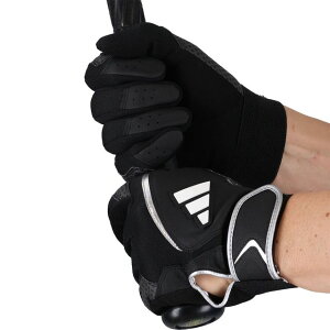 adidas アディダス 【一般】【両手用】23 ウォームバッティンググラブ 【ブラック×シルバー】 LBG854 保温 フリース