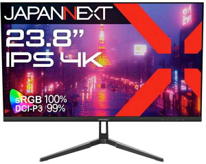 JAPANNEXT �W���p���l�N�X�g 4K�Ή� 23.8�^�t���f�B�X�v���C/HDMI×2�ADP×1/�u���b�N/�X�s�[�J�[�L/2�N�ۏ� JN-IPS238U