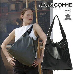 Jack Gomme �W���b�N�S�� LIGHT LEATHER LESAC �y�u���b�N�z���U�[ �g�[�g�o�b�O �V�����_�[�o�b�O 10062012610202 �{�v �J�[�t ���v