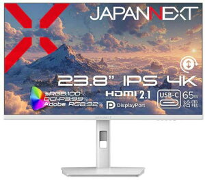 JAPANNEXT �W���p���l�N�X�g 4K�Ή� 23.8�^�t���f�B�X�v���C/HDMI�ADP�AUSB-C/�z���C�g/�X�s�[�J�[/2�N�ۏ� JN-IPS238U-HSPC6-W
