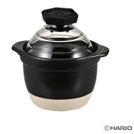 HARIO ハリオ GNR-150-B-W フタがガラスのご飯釜 1〜2合