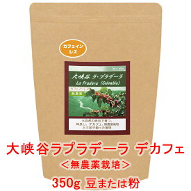 銀河コーヒー コーヒー豆 「大峡谷ラプラデーラ デカフェ　無農薬栽培」（中煎り） コロンビア 350g コーヒー豆 珈琲 珈琲豆 カフェインレス 人気 おすすめ 楽天