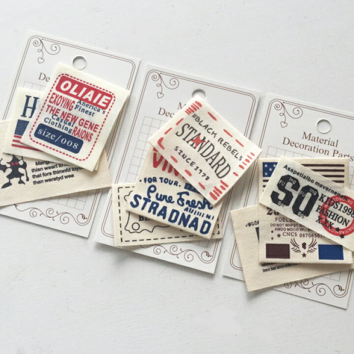 楽天市場 大きい コットン タグ 3枚組 布 綿 タグテープ ハンドメイド用 Handmade プリント テープ かわいい おしゃれ 手芸の店ギンガム