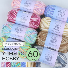 [まとめ買い 選べる60玉] アクリル毛糸 並太 段染め 同色5玉×12袋 ゆめいろホビー アクリル100% 約40g 約80m 全8色 福袋