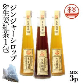 ジンジャーシロップ ビートグラニュー糖 200ml × 2本 甜菜糖 200ml × 1本 + 生姜紅茶 1包 国産 無添加 無着色 熊本 高知 長崎 ジンジャーエール 生姜シロップ しょうがシロップ ジンジャーハイボール 生姜湯 生姜紅茶 温活 冷え対策 ポカポカ