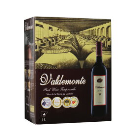 《箱ワイン》バルデモンテ レッド 3LValdemonte Tempranilloスペイン ボックスワイン BOX 赤ワイン 辛口 BIB バッグインボックス 長S