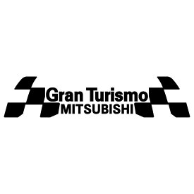 MITSUBISHI ミツビシ グランツーリスモ Gran Turismo ステッカー 車 外装 かっこいい GT レーシング スポーツ カー ドレスアップ 3M カッティングシート ステッカー スポンサー 広告ディスプレイ用 枠サイズ：11cm×46cm 転写式 デカール タイプ