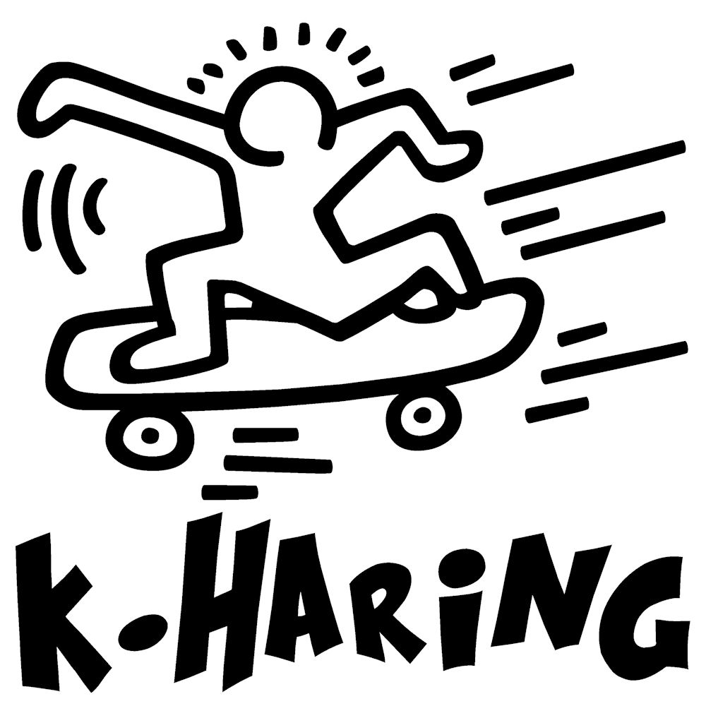 ステッカー キースヘリング おしゃれな シール グッズ キースへリング スケボ 車 へリング の神髄 枠サイズ １４ｃｍ １４ｃｍ アウトドア キース 新作 １６ｃｍサイズアップ可 おもしろ おしゃれ