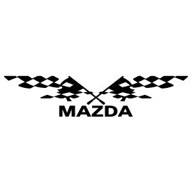 MAZDA マツダ 車 ブランド メーカー ロゴ ステッカー 外装 ドレスアップ パーツ スポンサー広告 リアガラス 用 プロ仕様 かっこいい レーシング スポーツ エンブレム ステッカー 枠サイズ：8cm×33cm