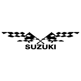 SUZUKI スズキ 車 ブランド メーカー ロゴ ステッカー 外装 ドレスアップ パーツ スポンサー広告 リアガラス 用 プロ仕様 かっこいい レーシング スポーツ エンブレム ステッカー 枠サイズ：8cm×33cm