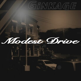 車 ステッカー MODEST DRIVE 外装 おしゃれ ドレスアップ パーツ 広告 リアガラス 用 プロ仕様 かっこいい 英文字 筆記体 ステッカー 枠サイズ：3cm×34cm