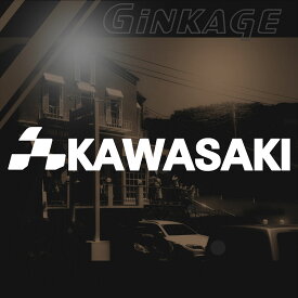 カワサキ KAWASAKI バイク ステッカー チェッカー エンブレム 枠サイズ：5cm×30cm 左側用 カッティング ステッカー スポーツ バイク用 ドレスアップ 外装 パーツ バイク用品 かっこいい カッティングシート デカール ステッカー