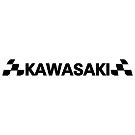 KAWASAKI カワサキ メーカー ロゴ エンブレム ステッカー 外装 パーツ 装飾 看板 広告 リアガラス ディスプレイ用 かっこいい レーシング スポーツ ステッカー 枠サイズ：7cm×48cm プロ仕様 デカール 転写タイプ