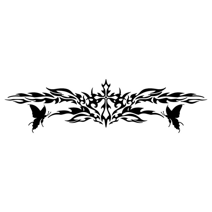 楽天市場 アゲハ シルエット 十字架 トライバル ステッカー枠サイズ ８ｃｍ ２９ｃｍ カッティング スーツケース ボード等 インスタ映え デカール貼り足しでさらに かわいい シール お支払い 商品代引きはご利用になれません カッティングステッカーの銀影工房