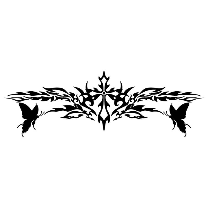 楽天市場 アゲハ シルエット 十字架 トライバル ステッカー枠サイズ ８ｃｍ ２３ｃｍ カッティング スーツケース ボード等 インスタ映え デカール貼り足しでさらに かわいい シール お支払い 商品代引きはご利用になれません カッティングステッカーの銀影工房