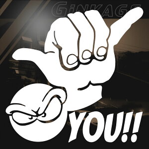 ステッカー サーフ ハワイアン シャカサイン 枠サイズ:24cm×24cm カッティング 車 アウトドア スーツケース ボード等 サーファー デカール ステッカー