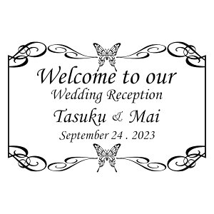 オーダーメイド 手作り ウエルカム ボード 文字 シール 選べる枠サイス:〜27cm×41cm  お二人が創造する ウエディング レセプション のお手伝い。ブライダル 準備 結婚式 記念日 自作 思い出