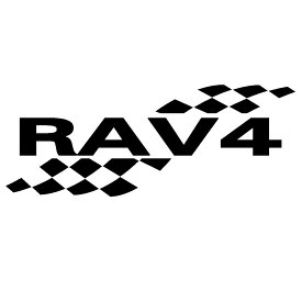 TOYOTA トヨタ RAV4 メーカー ロゴ 名入れ かっこいい 3M 外装 高耐光 カッティングシート ステッカー スポーツ ドレスアップ パーツ アクセサリー 枠サイズ：4cm×10cm ： 右側用 ※ 転写式 デカール タイプ ステッカー