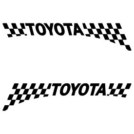 トヨタ TOYOTA レーシング チェッカー エンブレム フロント サイド フェンダー用 3M社製 強粘着シート ステッカー （Sサイズ）：4cm × 17cm 枠内 × 左右反転セット